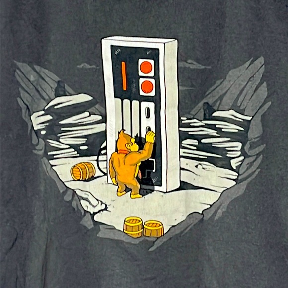 Bustedtees Nintendo Donkey Kong Men’s Large Grey Short Sleeved Graphic T-shirt - Picture 1 of 8